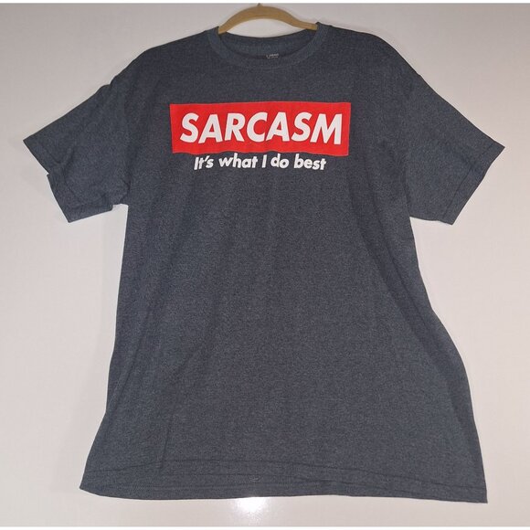 "Sarcasm Is What I Do Best" Graphic Tee Shirt L Cotton Polyester Blend - Picture 2 of 6
